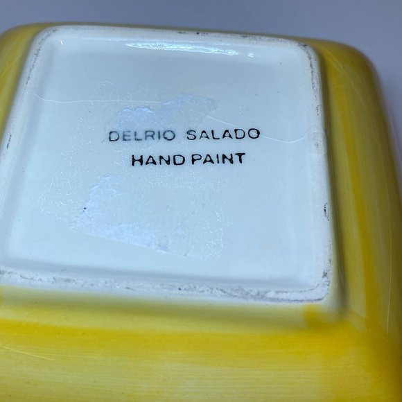 Colourful Square Ceramic Bowl Hand Painted Mexican Flare *read* - Picture 4 of 5